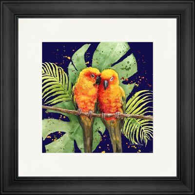 Paige and Paulo Blue Classic Framed Print - Black