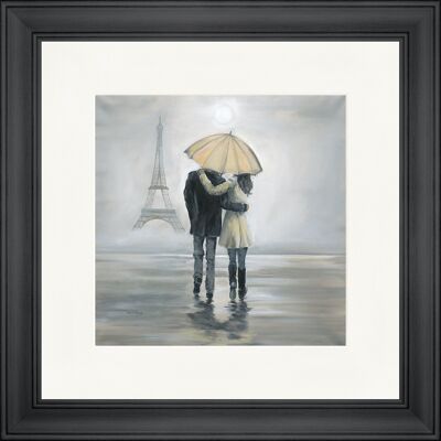 Lámina enmarcada Momento parisino clásico - Negro