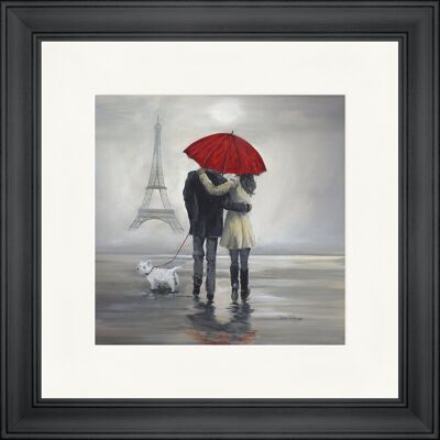 Parisian Stroll Classic Framed Print - Black