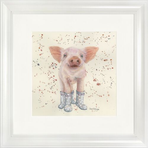 Penelope in Boots Classic Framed Print - White