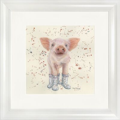 Penelope in Boots Classic Framed Print - White