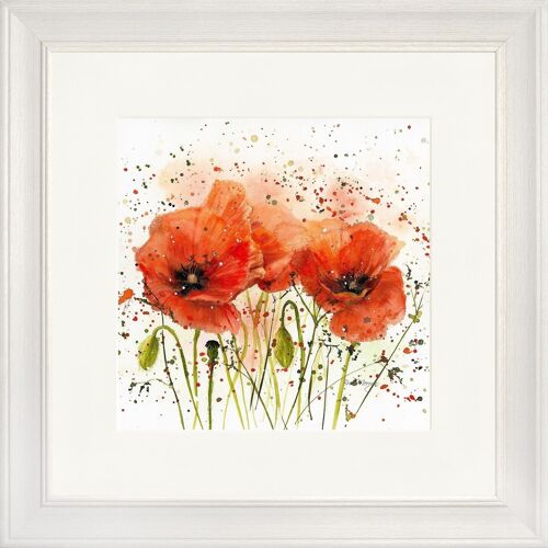 Poppies Classic Framed Print - Off White