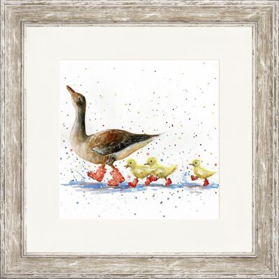 Puddle Parade Classic Framed Print - Distressed