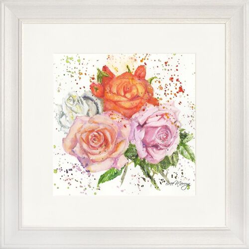 Roses Bouquet Classic Framed Print - Off White