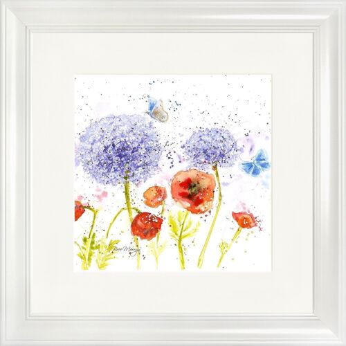 Summer Butterflies Classic Framed Print - White