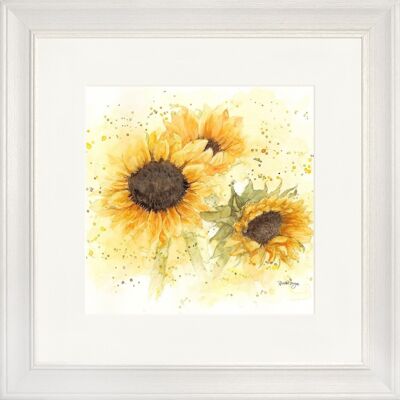 Sunflowers Classic Framed Print - Off White