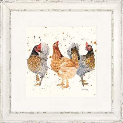 The Hen Party Classic Framed Print - Antique Taupe