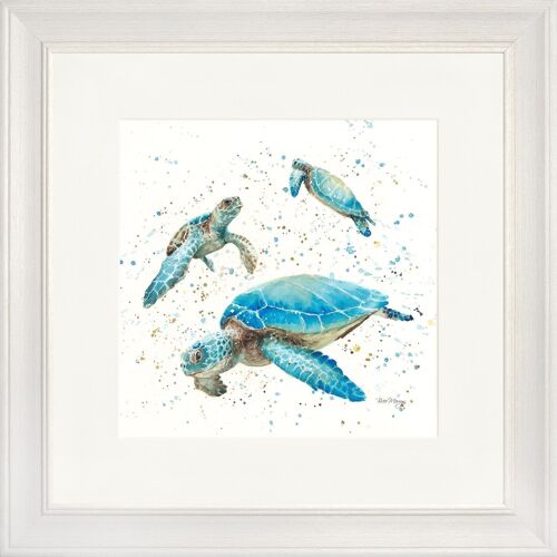 The Turtle Tribe Classic Framed Print - Off White