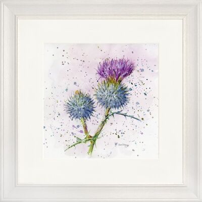 Thistles Classic Framed Print - Off White