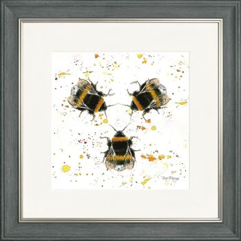 Affiche encadrée classique trois abeilles - anthracite 2