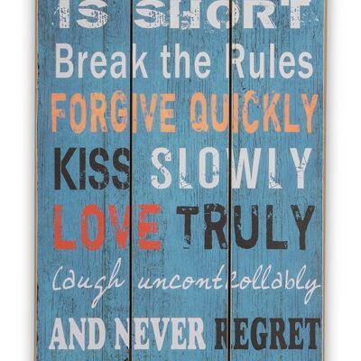 Wall sign with saying wooden sign wall object picture wood picture shabby chic