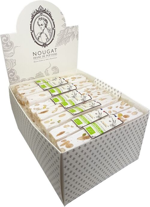 Nougat de Montélimar tendre BIO Barre 50g en presentoir