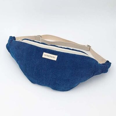 XL waist bag in sapphire blue corduroy