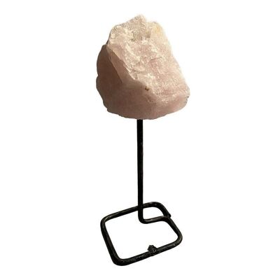 Roher Rohschliff-Kristall auf Ständer, ca. 150g, 20x5x5cm, Rosenquarz