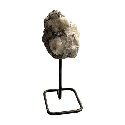 Roher Rohschliff-Kristall auf Ständer, ca. 150 g, 20 x 5 x 5 cm, Regenbogen-Mondstein