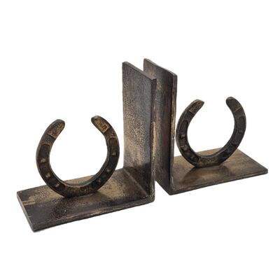 Bookends - Horse Peddle - Home Decor - Antique Brass Shiny - 15cm height