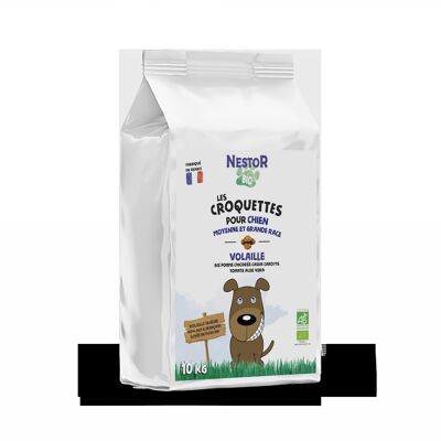 ORGANIC CROQUETTES FOR LARGE BREED DOG (>10Kg) WITH POULTRY 10Kg