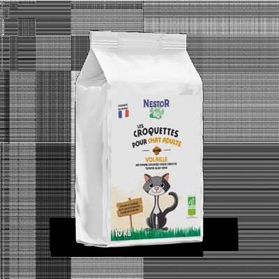 ORGANIC ADULT CAT CROQUETTES WITH POULTRY 10Kg