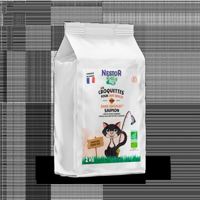 CROCCHETTE BIOLOGICHE CON SALMONE FRESCO SENZA CEREALI PER GATTO 2 kg