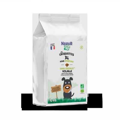 ORGANIC XL POULTRY AND CEREAL-FREE CROQUETTES FOR DOG 10Kg
