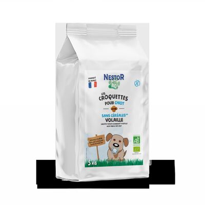 ORGANIC CROQUETTES FOR PUPPY WITH POULTRY WITHOUT GRAIN 5kg