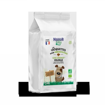 CROQUETAS ECOLÓGICAS PARA PERRO PEQUEÑO CON AVES SIN CEREALES 5kg