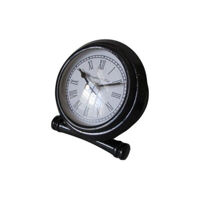 Horloge de table - Décoration d'intérieur - Métal - Noir - Hauteur 9,5 cm