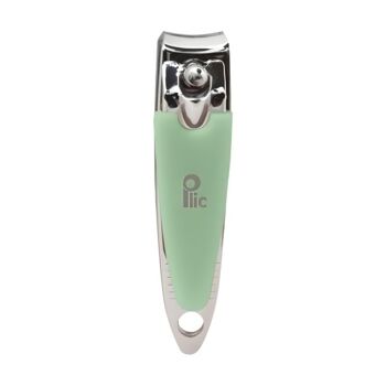 Coupe-ongles manucure vert 100% acier inoxydable
