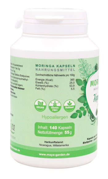 Maya Garden Moringa Capsules 140 pièces 4