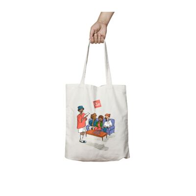 Cotton tote bag with design printed on one side - Adult size