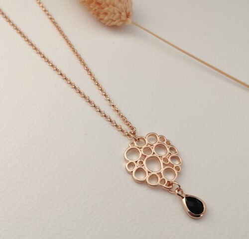 Ketting - Golden Flower - goud - zwart