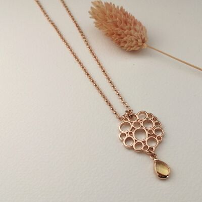 Necklace - Golden Flower - gold - ochre