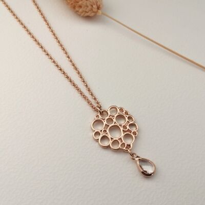 Necklace - Golden Flower - gold - transparent