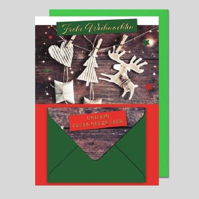 Carte de Noël avec enveloppe d'argent - UK-40062