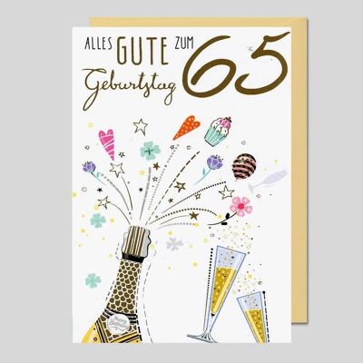 Cartes d'anniversaire 65 ans / Série AVANTGARDE - UK-34777