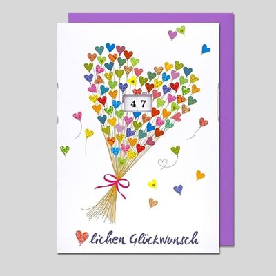 Greeting card with speeds for the 10th-109th Birthday - UK-34426