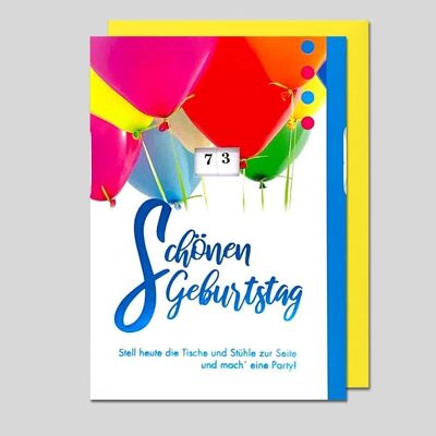 Greeting card with speeds for the 10th-109th Birthday - UK-34425