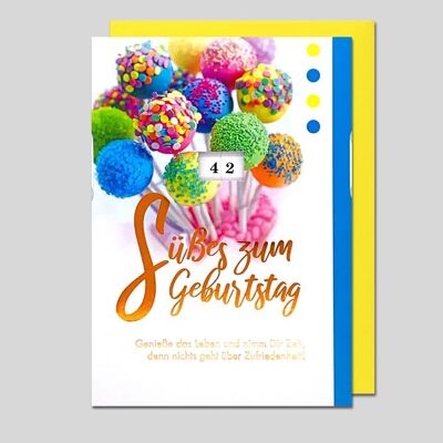 Greeting card with speeds for the 10th-109th Birthday - UK-34424