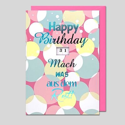Greeting card with speeds for the 10th-109th Birthday - UK-34421