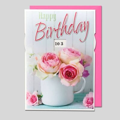 Greeting card with speeds for the 10th-109th Birthday - UK-33710