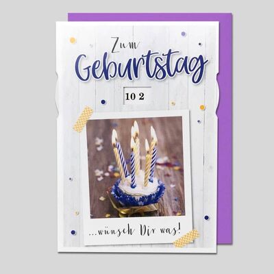 Greeting card with speeds for the 10th-109th Birthday - UK-33709