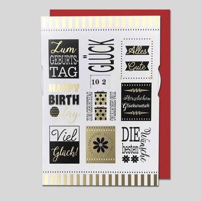 Greeting card with speeds for the 10th-109th Birthday - UK-33707