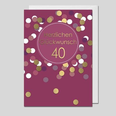 Glückwunschkarte zum 40. Geburtstag - UK-34647/40