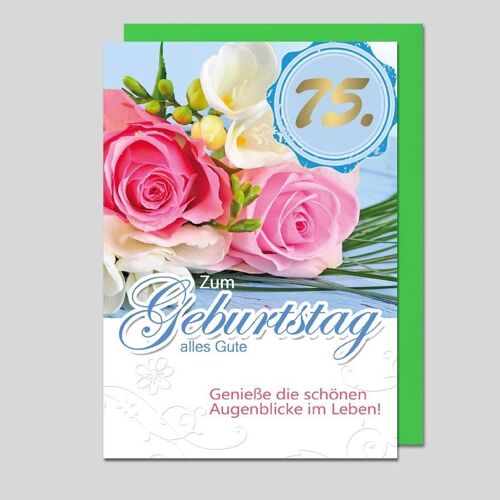 Glückwunschkarte ZUM 75. GEBURTSTAG - UK-34240/75