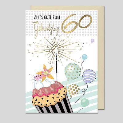 60TH BIRTHDAY Happy Birthday Card - UK-34589
