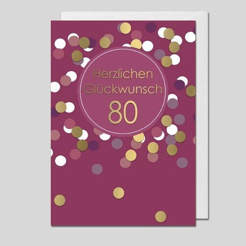 Glückwunschkarte zum 80. Geburtstag - UK-34647/80