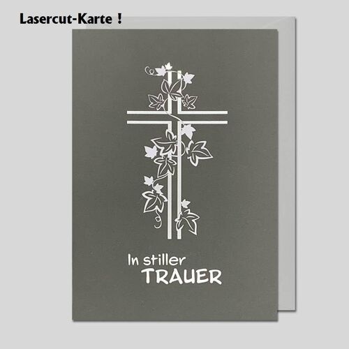 Edle Trauerkarte mit Laser-Cut - UK-1843