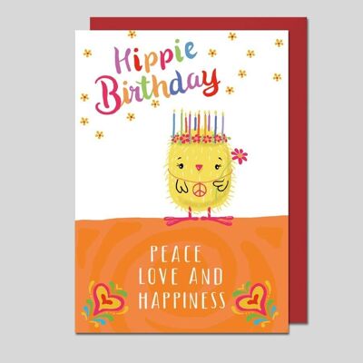 Tarjeta de Felicitación de CUMPLEAÑOS HIPPIE - ES-34621