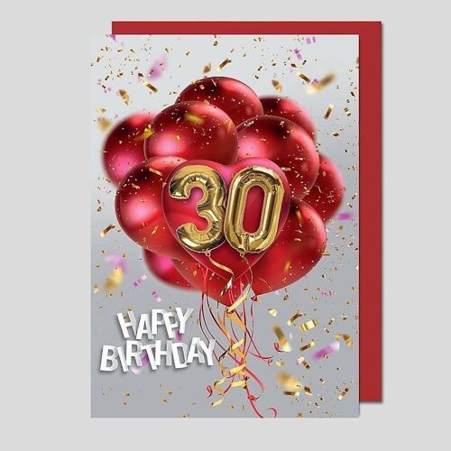Glückwunschkarte zum 30. Geburtstag - UK-34658