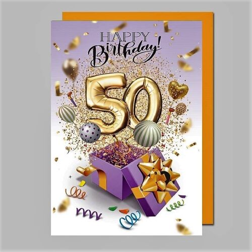 Glückwunschkarte zum 50. Geburtstag - UK-34657